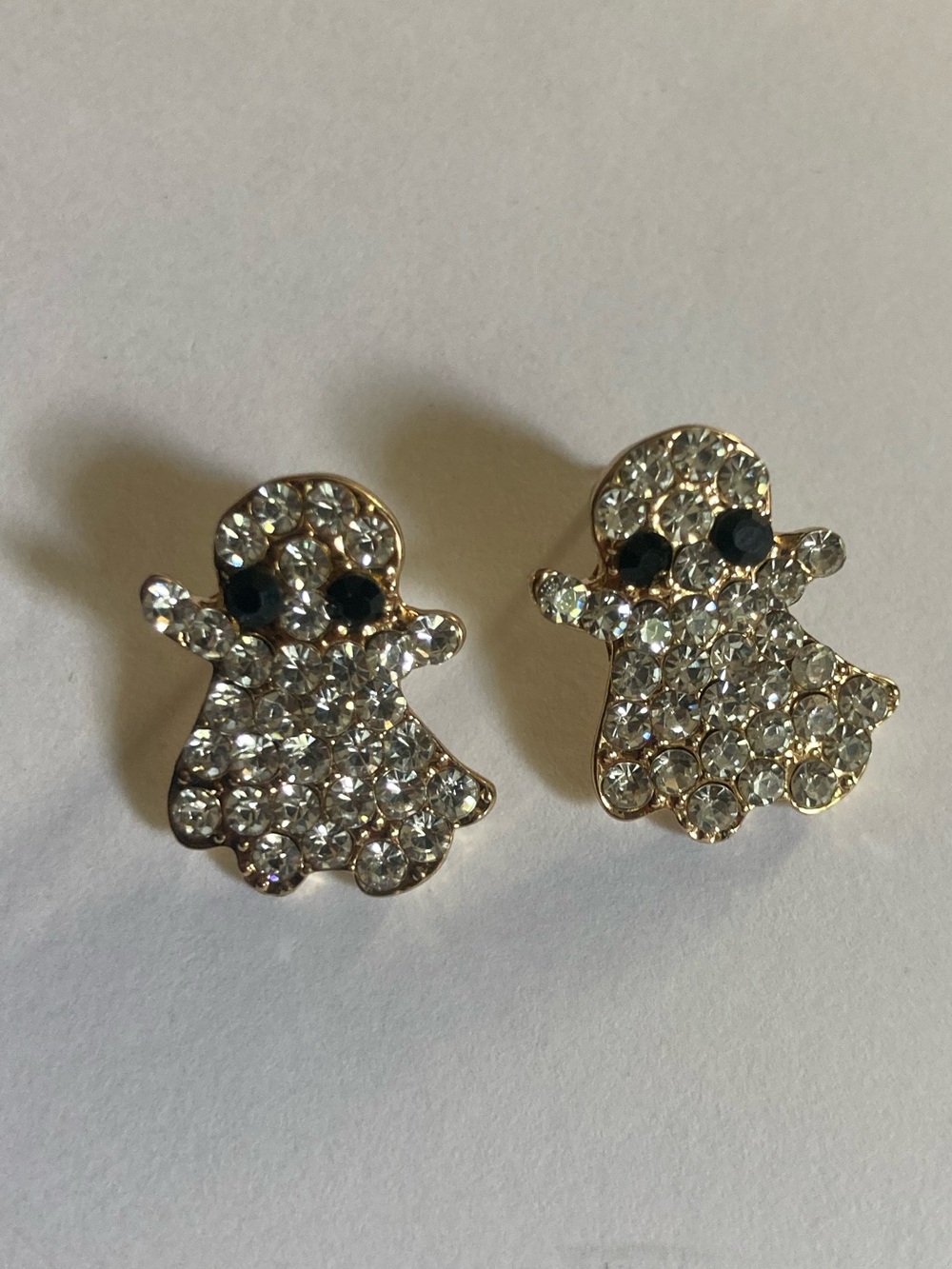 Crystal Ghost Stud Earrings - Halloween Ready Wearables